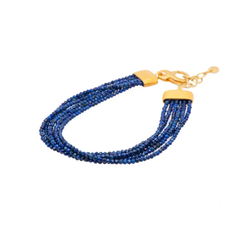 Branded Bangles for Quality Assurance-Joyla 6 Strand Lapis Bracelet