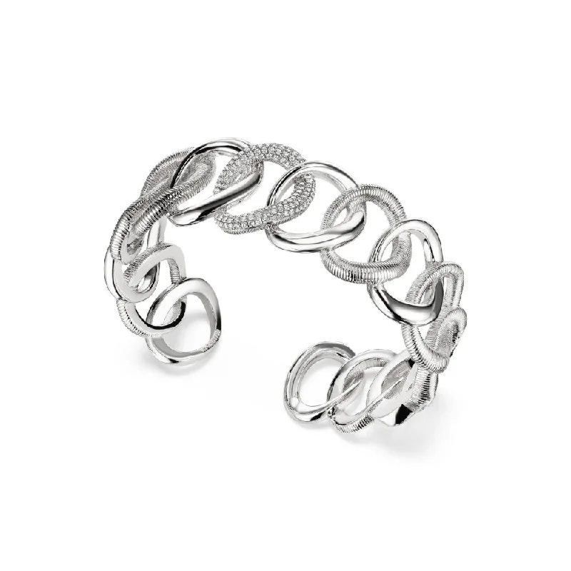 School Bracelets for Student Style-Judith Ripka Eternity Interlocking Diamond Cuff Bracelet