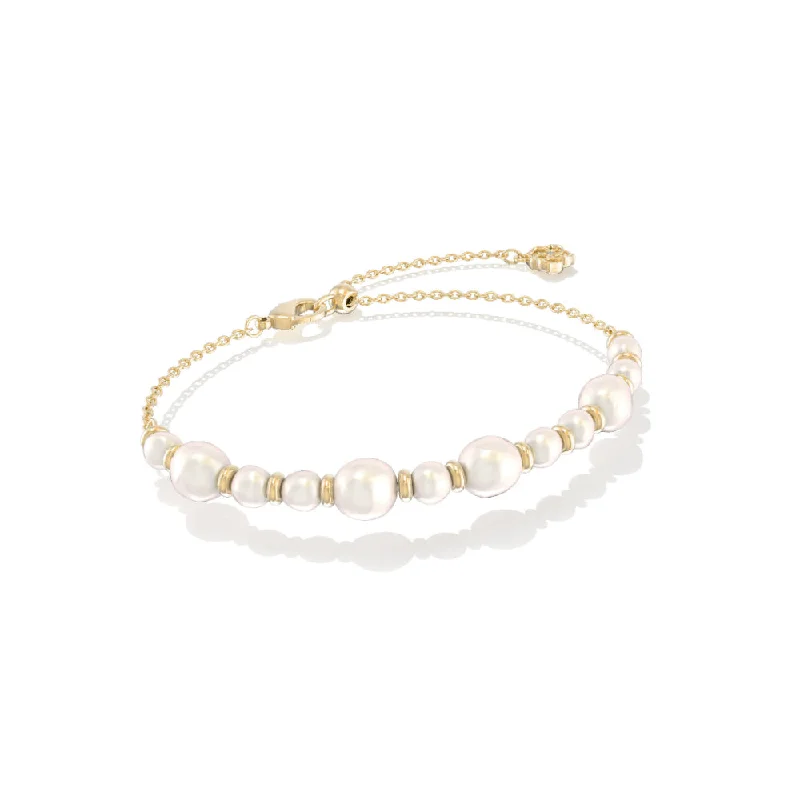 Birthday Bracelets for Celebratory Look-Kendra Scott Jovie Gold Beaded Delicate Chain Bracelet