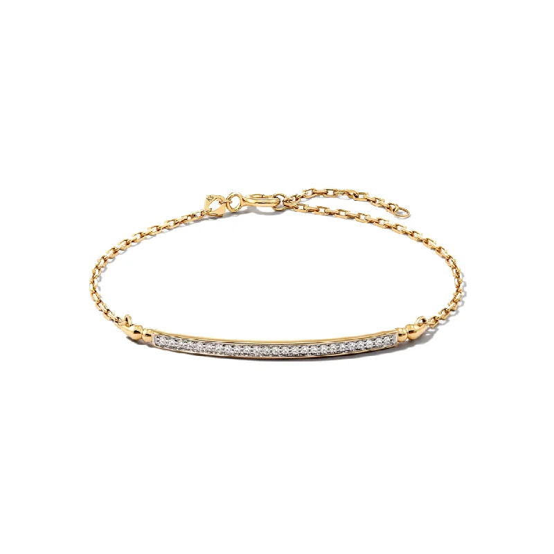 Hammered Bangles for Unique Style-Kendra Scott Ott 14k Gold Delicate Bracelet in White Diamond