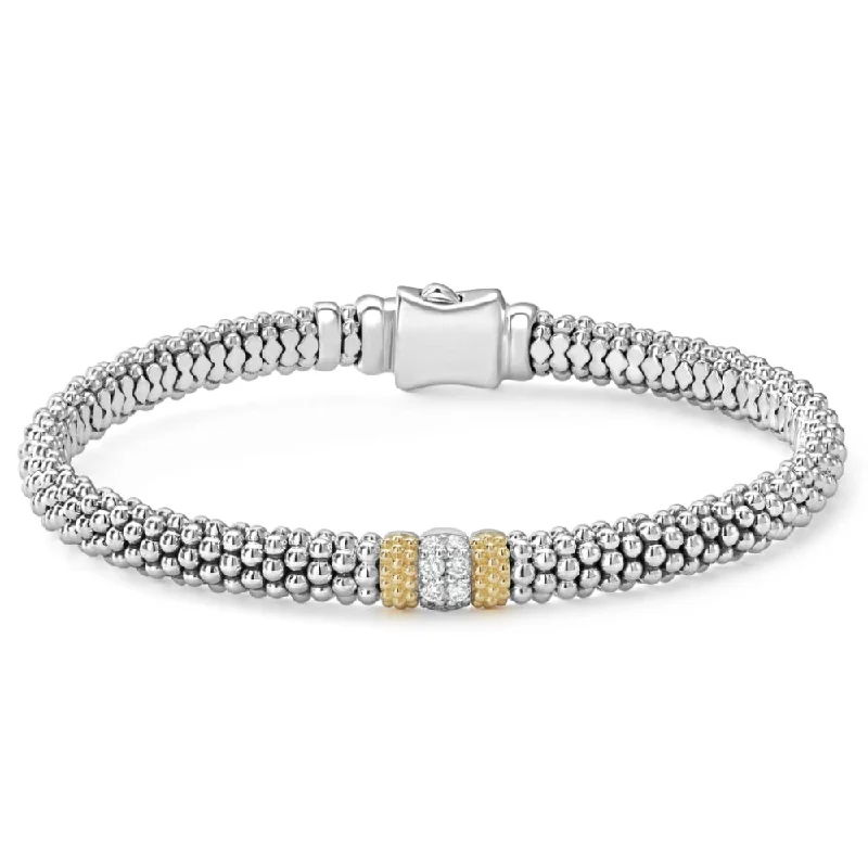 Animal-Print Bracelets for Wild Style-Lagos Lux Single Station Diamond Caviar Bracelet, 6mm