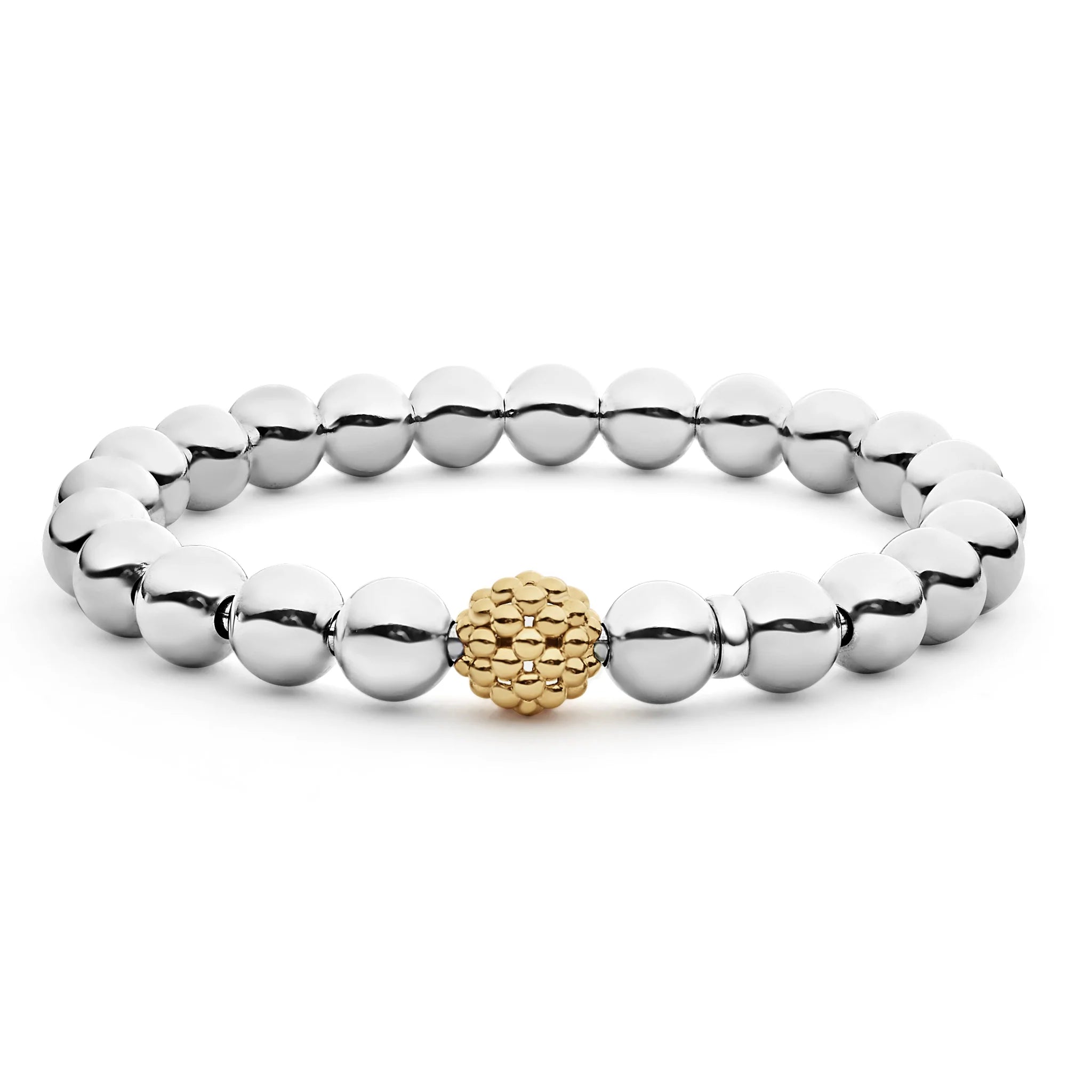 Porcelain Bracelets for Elegant Look-Lagos Signature Caviar Stretch Gold Bead Bracelet