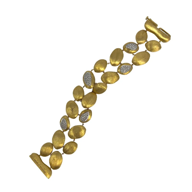 Hammered Bangles for Unique Style-Marco Bicego Siviglia 0.69ct Diamond Oval Bead Bracelet