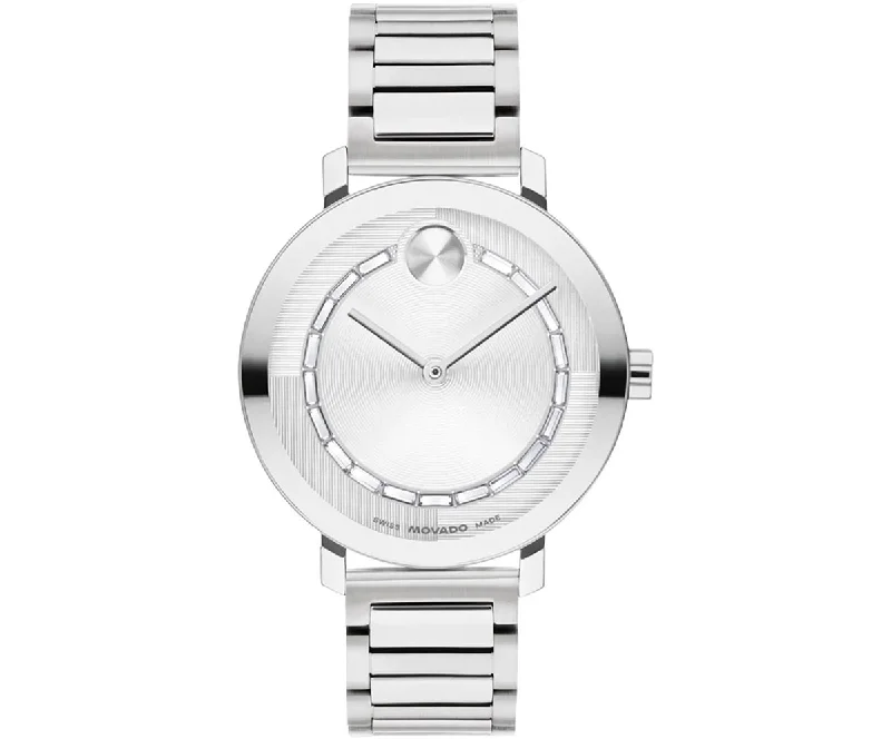 Vintage Bracelets for Nostalgic Feel-Movado Bold Evolution 2.0 Womens Watch with White Crystal Dial and Stainless Steel Bracelet (Swiss quartz movement)