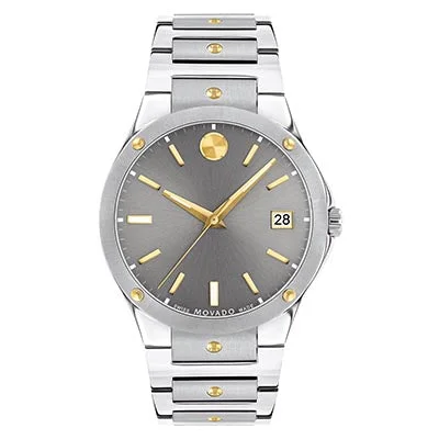 Twisted Bracelets for Stylish Twist-Movado SE Mens Watch with Gray Dail and Stainless Steel and Yellow Gold Toned Bracelet (Swiss quartz movement)