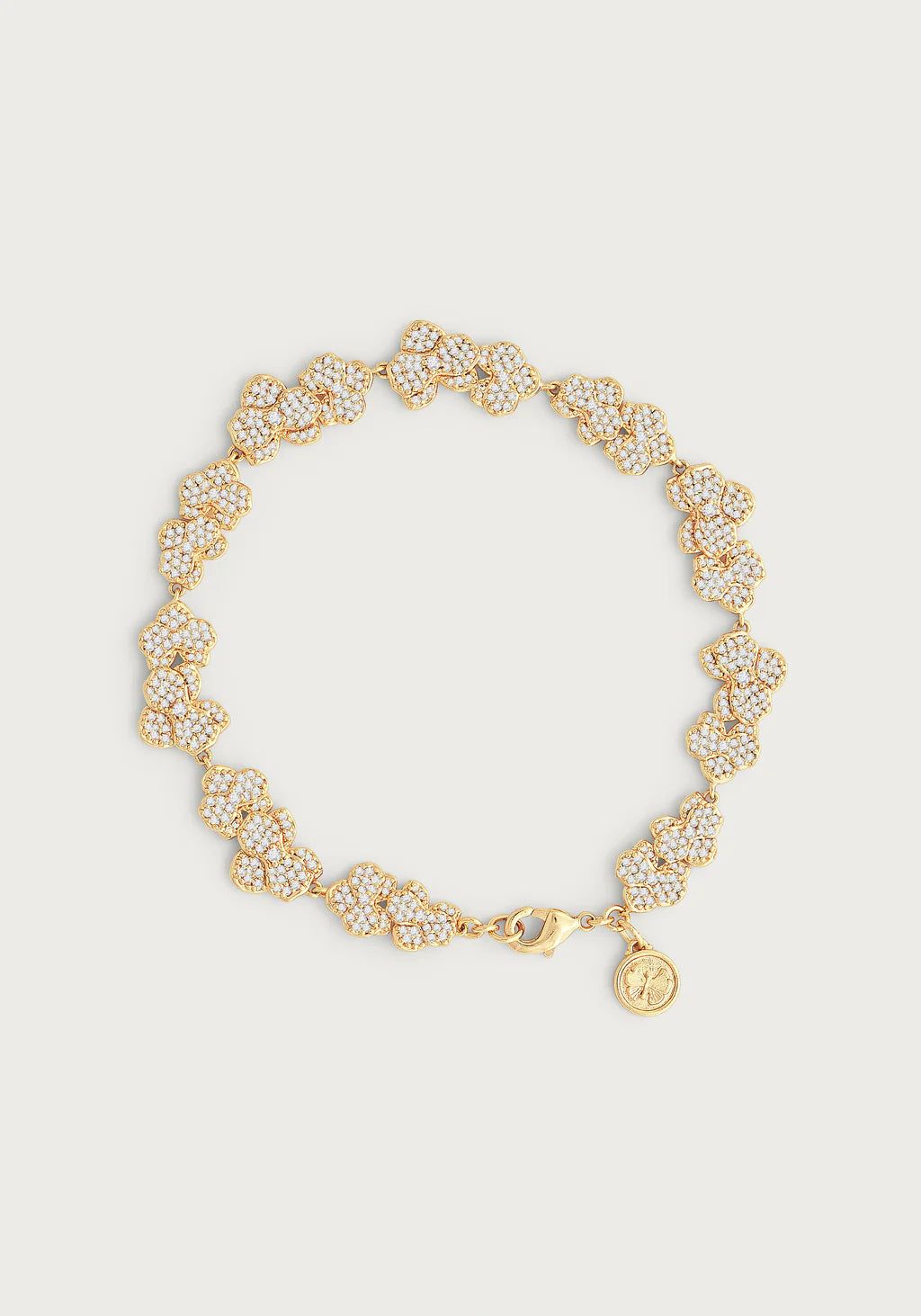 Narrow Bangles for Subtle Look-Orchid White Pavé Tennis Bracelet, Gold