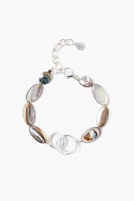 Ceramic Bangles for Artistic Appeal-Reunion Link Bracelet Abalone