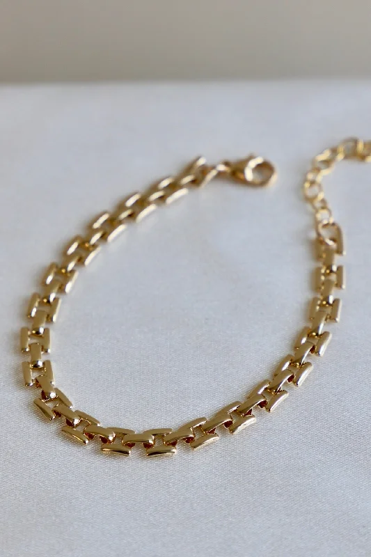 Hammered Bangles for Unique Style-SIENNA CHAIN BRACELET