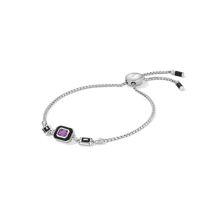 Minimalist Bracelets for Simple Style-Judith Ripka Sterling Silver Adrienne Friendship Bracelet with Enamel & Amethyst