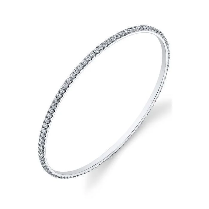 Narrow Bangles for Subtle Look-Stackable Diamond Bangle Bracelet