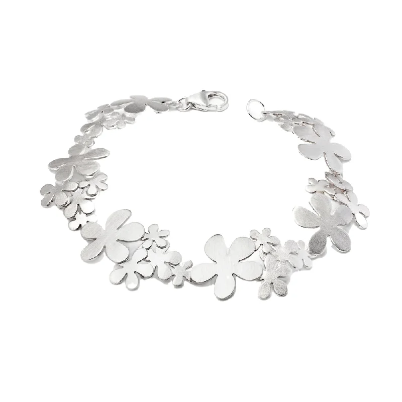 Minimalist Bracelets for Simple Style-Sterling Silver Buttercup Collage Bracelet 8"