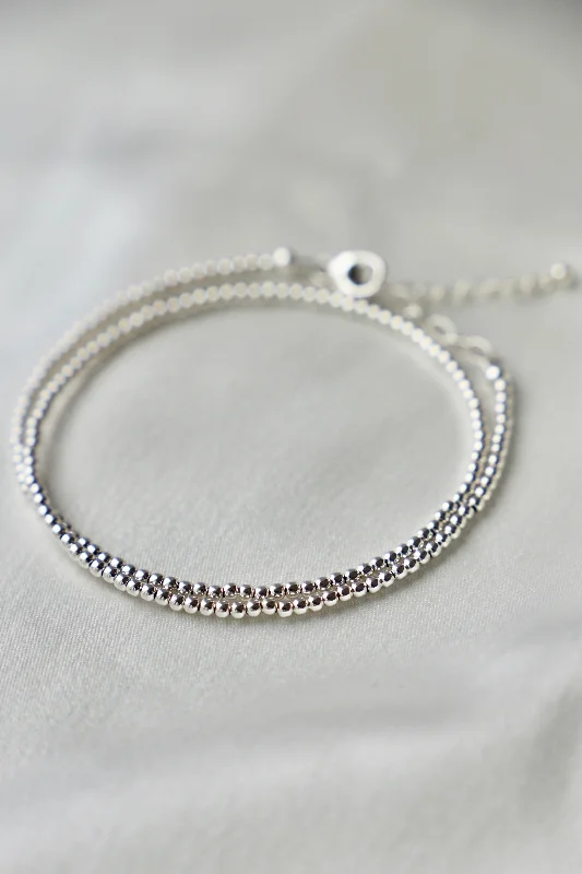 Porcelain Bracelets for Elegant Look-STERLING SILVER DOUBLE WRAP BRACELET